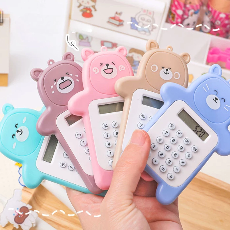 Product image KAHASIL - Kalkulator Calculator Mini Portable Motif Beruang 8 Digit Tombol Karet KMJ102 all variant COKELAT